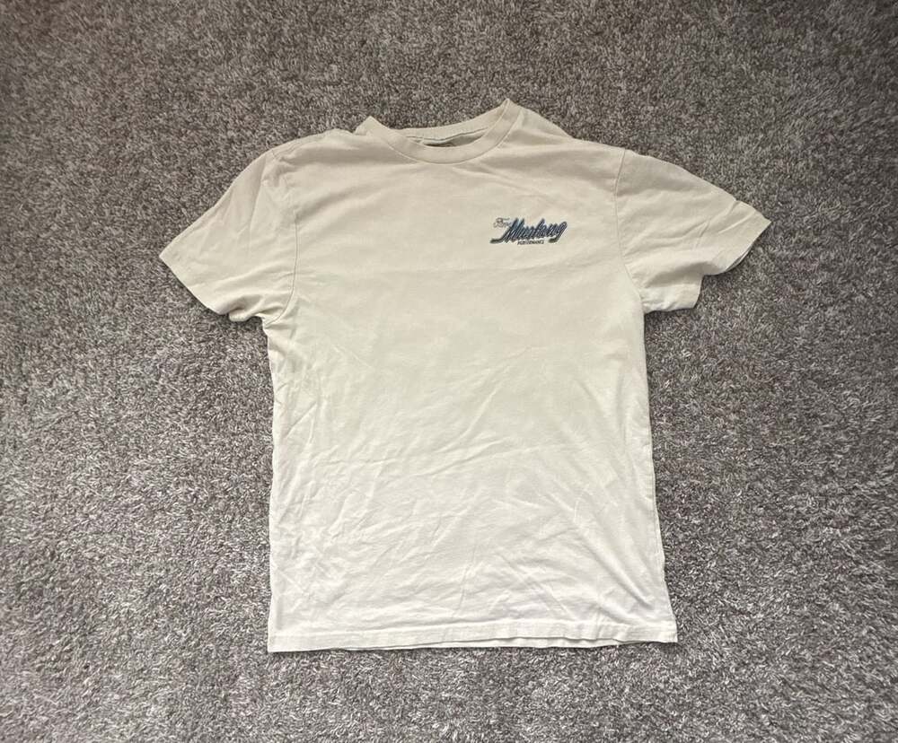 Ford Mustang Boss 302 Graphic T-Shirt Size M Ivory Cotton Blend